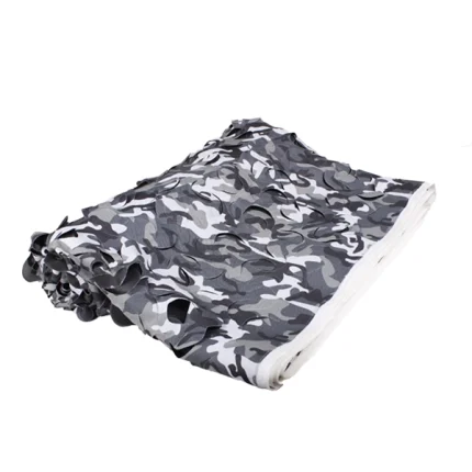 تور استتار ارتشی برفی تیره کد AR203 - پارچه استتار آفرودی نظامی سیاه و سفید