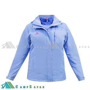 کاپشن کوهنوردی دوپوش زنانه جک لانگ JEKELANWANG آبی