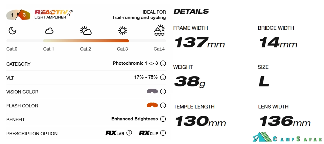 عینک جولبو JULBO مدل AEROLITE لنز REACTIV 1-3 LA 5 عینک جولبو JULBO مدل AEROLITE لنز REACTIV 1-3 LA - دوچرخه سواری و کوهنوردی سرعتی