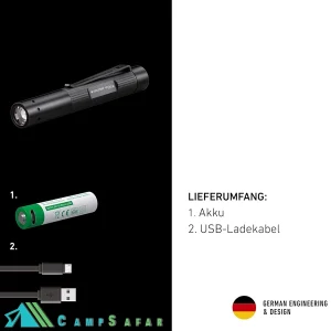 چراغ قوه LEDLENSER مدل P2R CORE - جیبی شارژی آلمانی