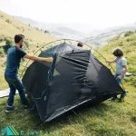 چادر کوهنوردی دو نفره کچوا QUECHUA مدل MH100 FRESH & BLACK