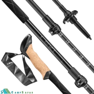 عصای کوهنوردی لکی LEKI مدل BLACK SERIES CARBON - باتوم کلیپسی آلمانی اورجینال
