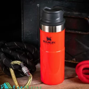 تراول ماگ استنلی STANLEY مدل SPORTSMAN TRIGGER-ACTION 470ml - دکمه ای - قرمز نارنجی