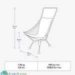 صندلی کمپینگ کچوا QUECHUA مدل MH900 XL مسافرتی - فرانسوی
