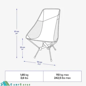 صندلی کمپینگ کچوا QUECHUA مدل LOW CHAIR 500L مسافرتی - فرانسوی