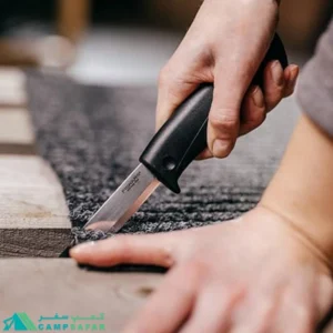 چاقو کمپینگ فیسکارس FISKARS مدل BUILDERS غلاف دار با چاقو تیز کن - فنلاندی