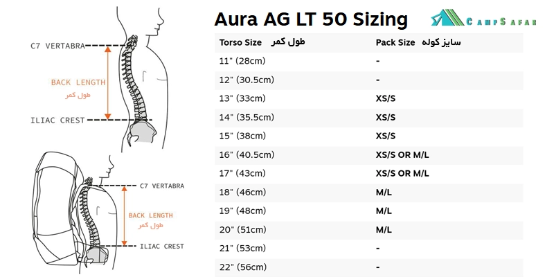 کوله پشتی کوهنوردی آسپری OSPREY مدل AURA AG LT 50 - آمریکایی زنانه