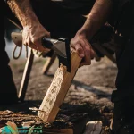 تبر کمپینگ فیسکارس FISKARS مدل NORDEN N7 - فنلاندی اورجینال دسته چوبی