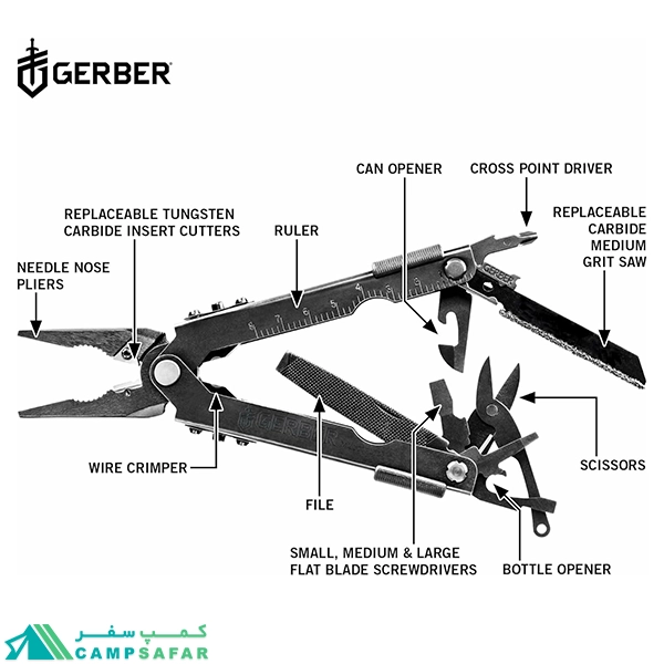 ابزار چند کاره گربر GERBER مدل MULTI-PLIER 600 BLADELESS 1 ابزار چند کاره گربر GERBER مدل MULTI-PLIER 600 BLADELESS - اورجینال آمریکایی