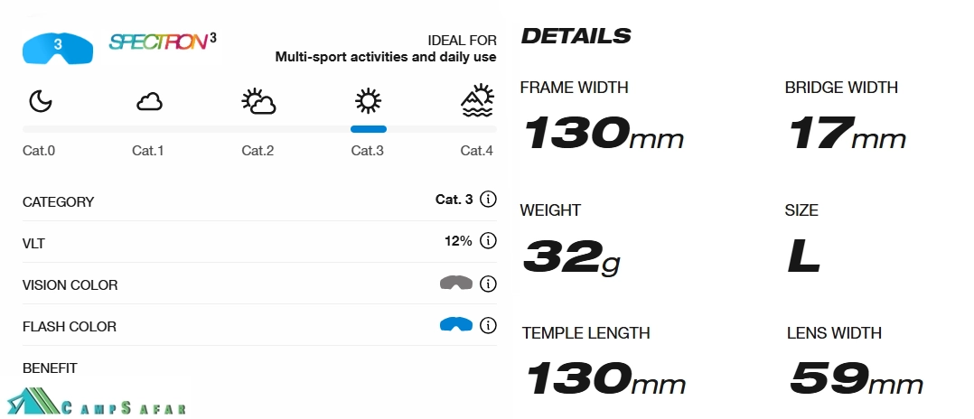عینک کوهنوردی جولبو JULBO مدل SHIELD لنز SPECTRON 3 - اورجینال فرانسه