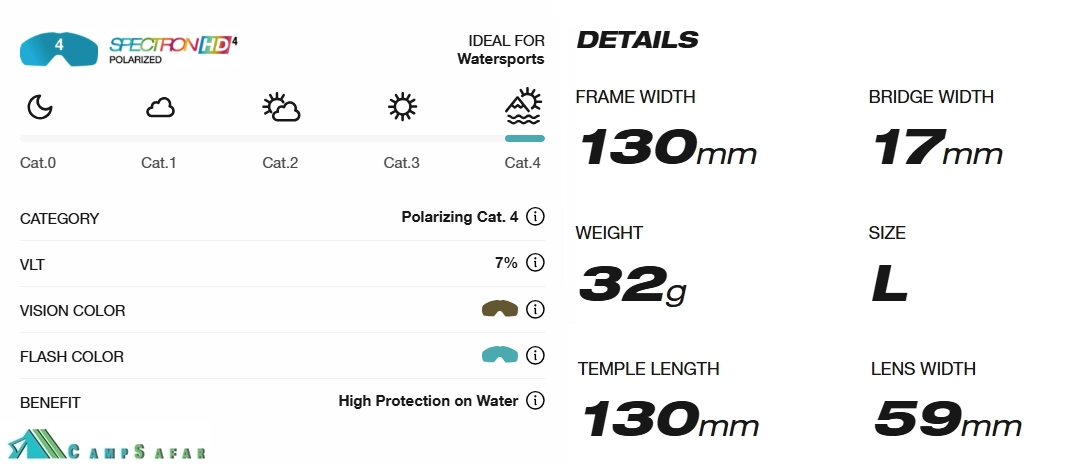 عینک کوهنوردی جولبو JULBO مدل SHIELD لنز SPECTRON 4 HD POLARIZED - اورجینال برند فرانسوی